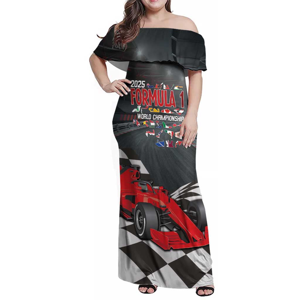 Racing Car 2025 Family Matching Off Shoulder Maxi Dress and Hawaiian Shirt GP Circuits Born To Speed - Wonder Print Shop