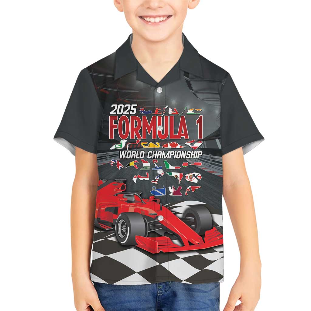 Racing Car 2025 Family Matching Off Shoulder Short Dress and Hawaiian Shirt GP Circuits Born To Speed - Wonder Print Shop