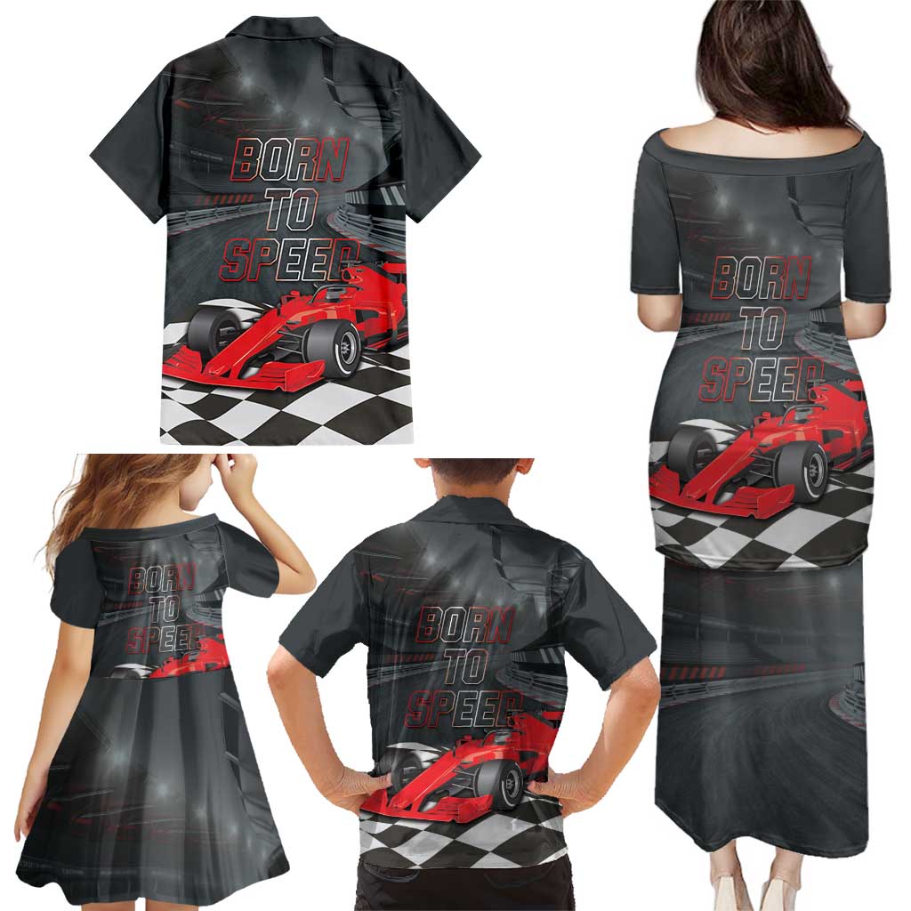Racing Car 2025 Family Matching Puletasi and Hawaiian Shirt GP Circuits Born To Speed - Wonder Print Shop