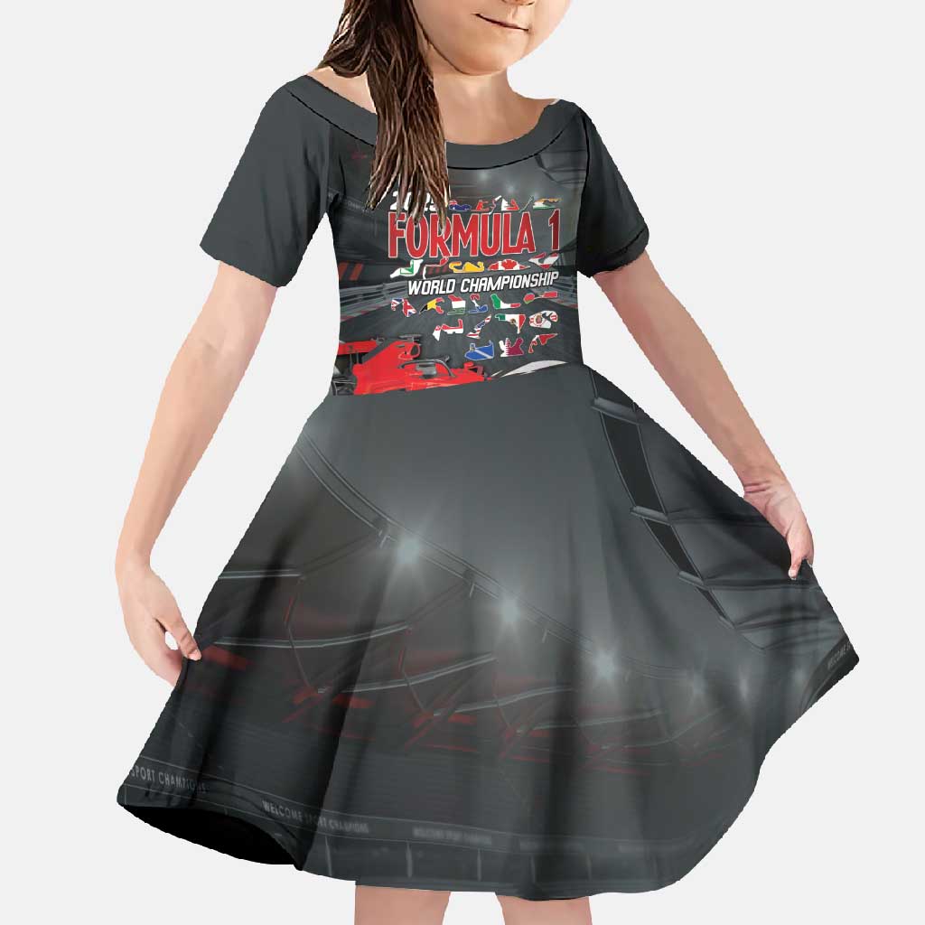Racing Car 2025 Family Matching Short Sleeve Bodycon Dress and Hawaiian Shirt GP Circuits Born To Speed - Wonder Print Shop
