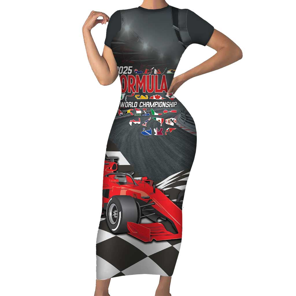 Racing Car 2025 Family Matching Short Sleeve Bodycon Dress and Hawaiian Shirt GP Circuits Born To Speed - Wonder Print Shop