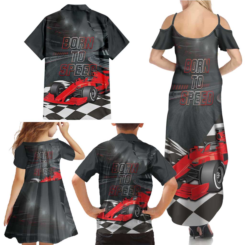 Racing Car 2025 Family Matching Summer Maxi Dress and Hawaiian Shirt GP Circuits Born To Speed - Wonder Print Shop