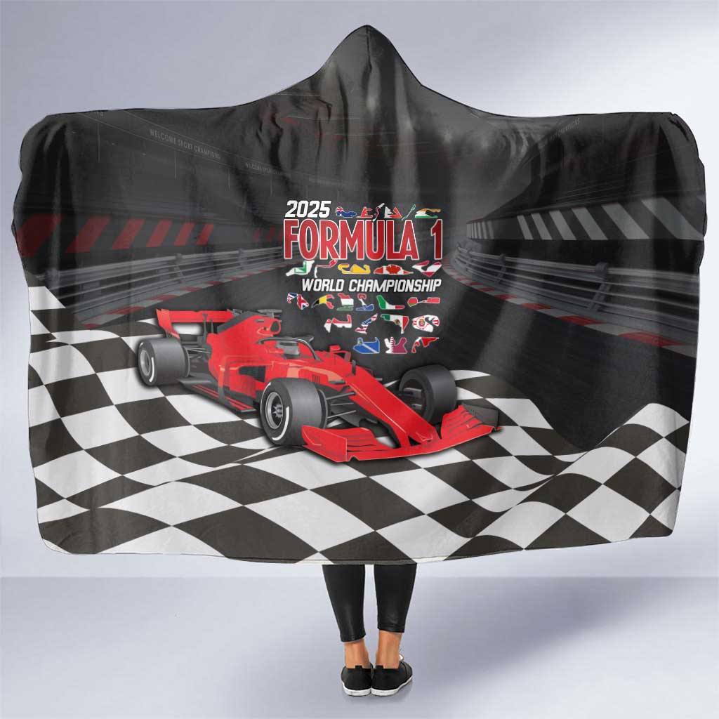 Racing Car 2025 Hooded Blanket GP Circuits Born To Speed - Wonder Print Shop