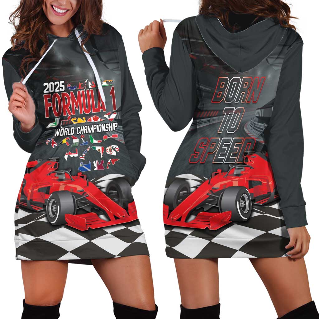 Racing Car 2025 Hoodie Dress GP Circuits Born To Speed - Wonder Print Shop