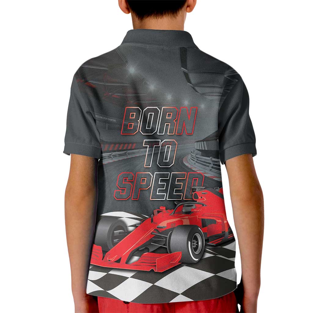 Racing Car 2025 Kid Polo Shirt GP Circuits Born To Speed - Wonder Print Shop