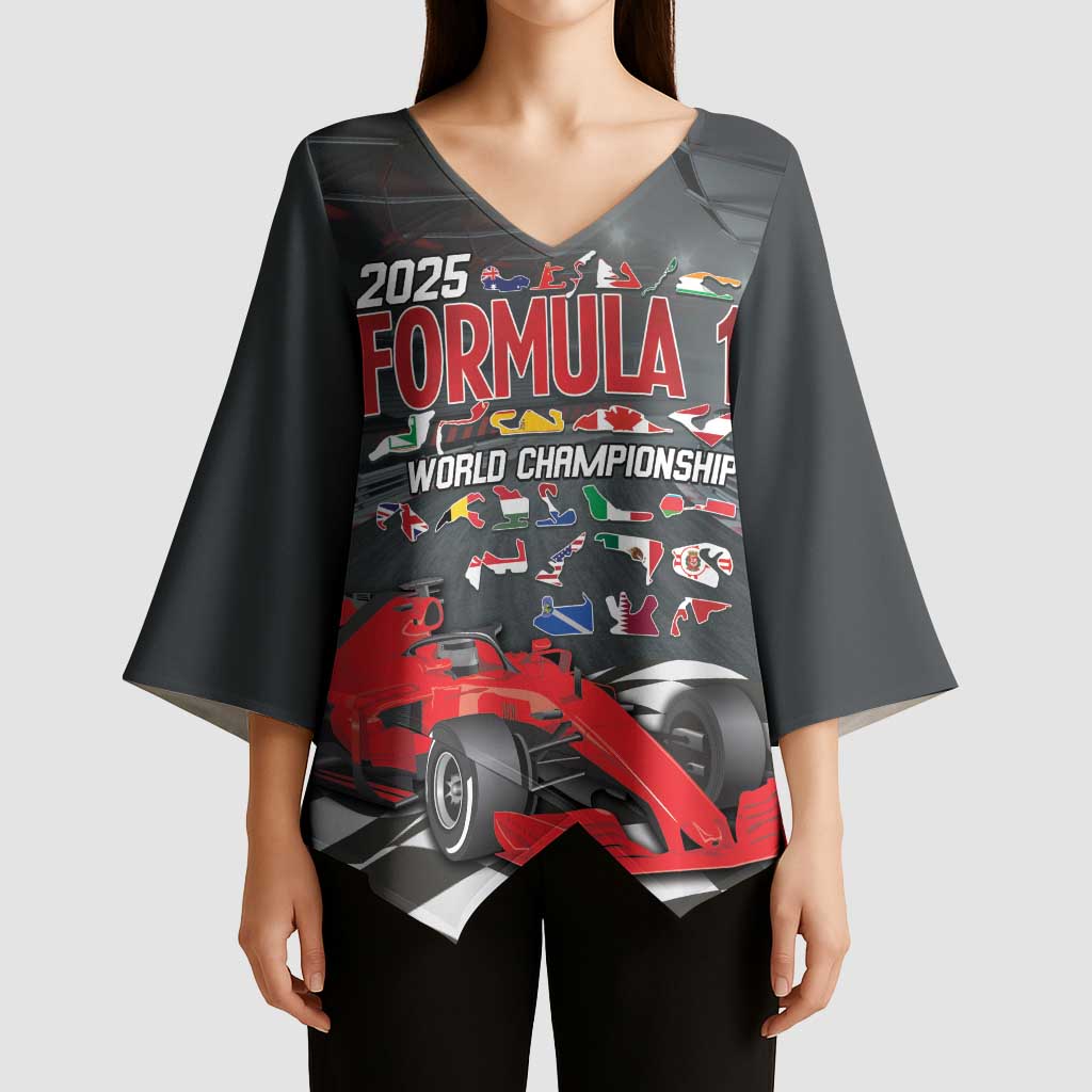 Racing Car 2025 Kimono Sleeve Blouse GP Circuits Born To Speed - Wonder Print Shop