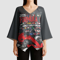 Racing Car 2025 Kimono Sleeve Blouse GP Circuits Born To Speed - Wonder Print Shop