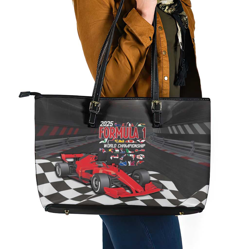 Racing Car 2025 Leather Tote Bag GP Circuits Born To Speed - Wonder Print Shop