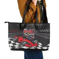 Racing Car 2025 Leather Tote Bag GP Circuits Born To Speed - Wonder Print Shop