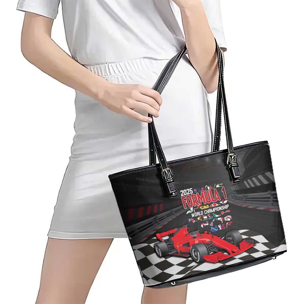Racing Car 2025 Leather Tote Bag GP Circuits Born To Speed - Wonder Print Shop