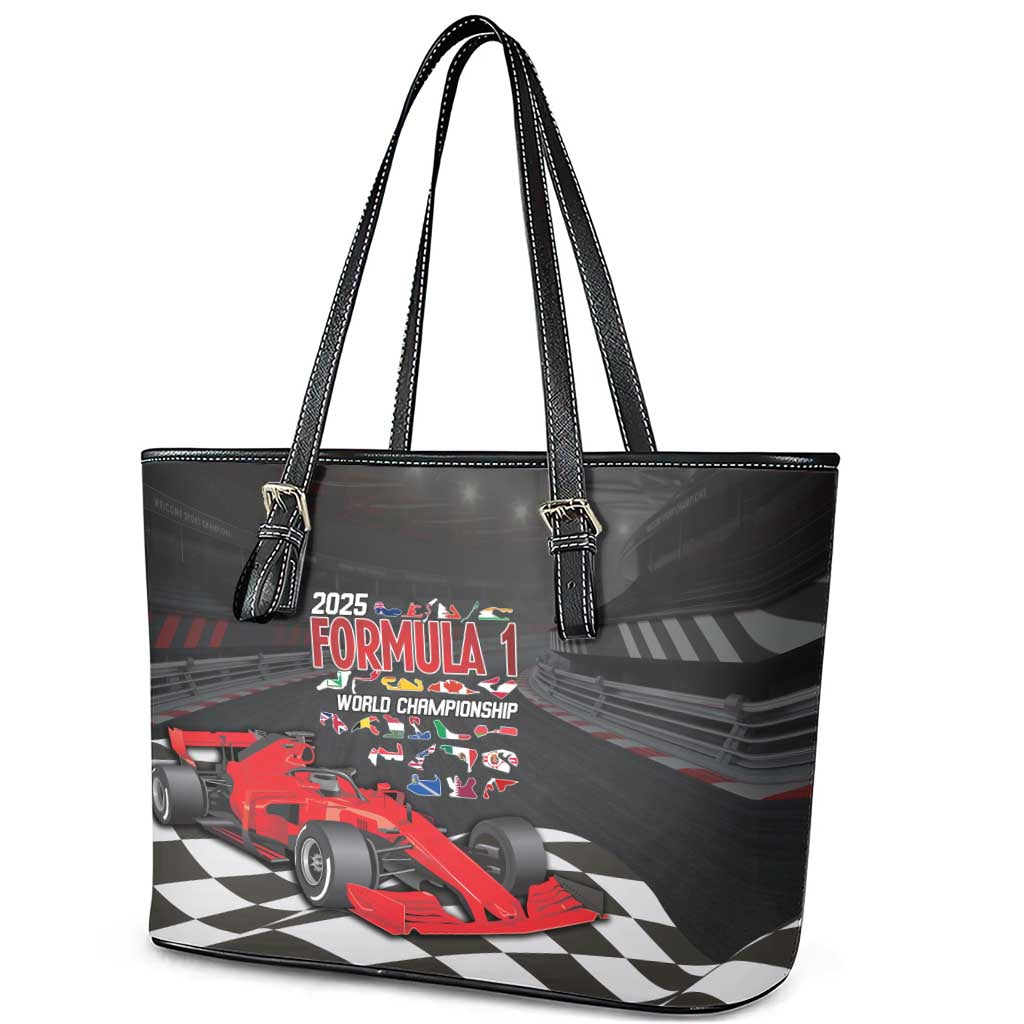 Racing Car 2025 Leather Tote Bag GP Circuits Born To Speed - Wonder Print Shop