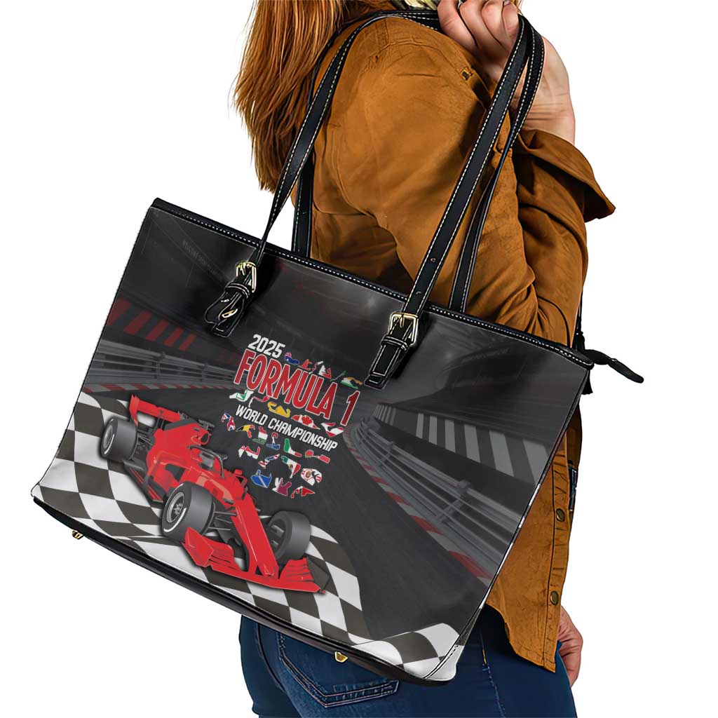 Racing Car 2025 Leather Tote Bag GP Circuits Born To Speed - Wonder Print Shop
