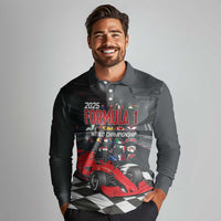 Racing Car 2025 Long Sleeve Polo Shirt GP Circuits Born To Speed - Wonder Print Shop
