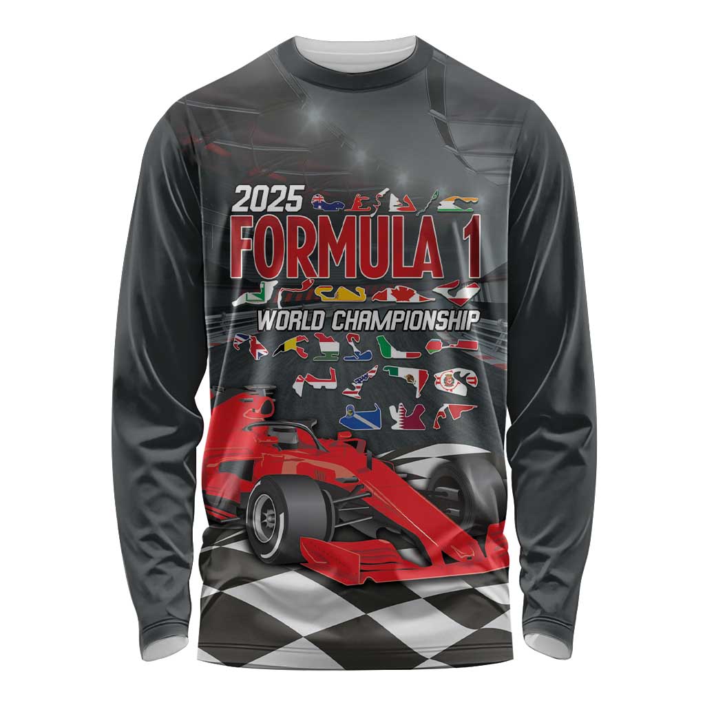 Racing Car 2025 Long Sleeve Shirt GP Circuits Born To Speed - Wonder Print Shop