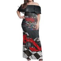 Racing Car 2025 Off Shoulder Maxi Dress GP Circuits Born To Speed - Wonder Print Shop