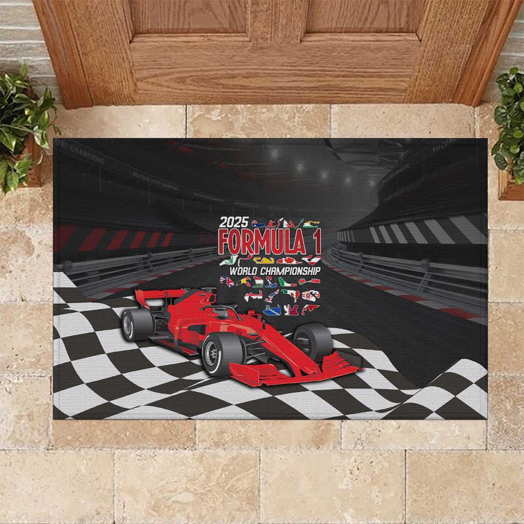 Racing Car 2025 Rubber Doormat GP Circuits Born To Speed - Wonder Print Shop