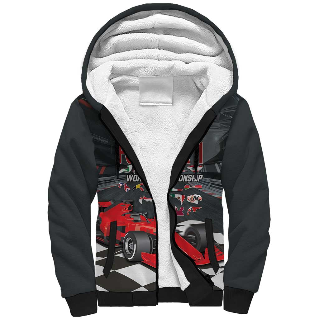 Racing Car 2025 Sherpa Hoodie GP Circuits Born To Speed - Wonder Print Shop