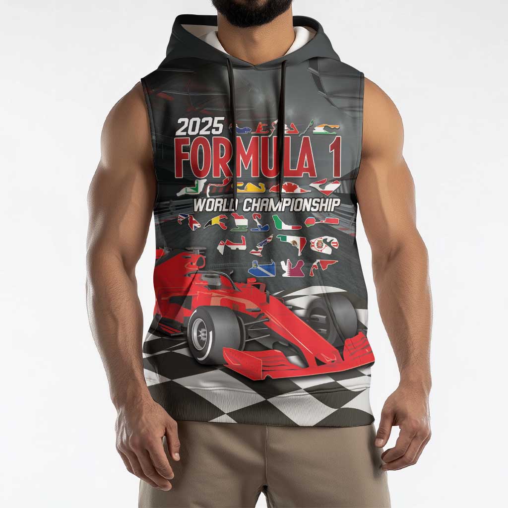 Racing Car 2025 Sleeveless Hoodie GP Circuits Born To Speed - Wonder Print Shop