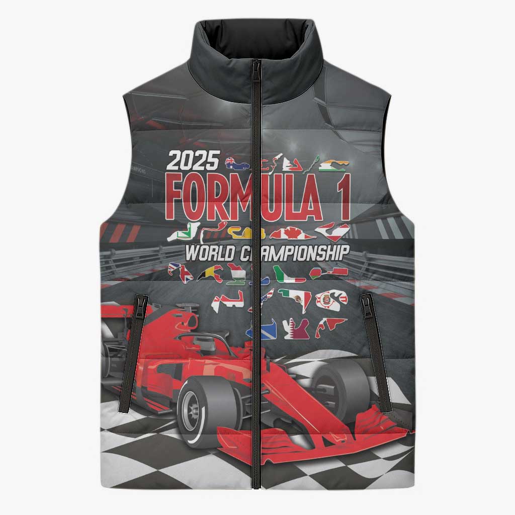 Racing Car 2025 Sleeveless Puffer Jacket GP Circuits Born To Speed - Wonder Print Shop
