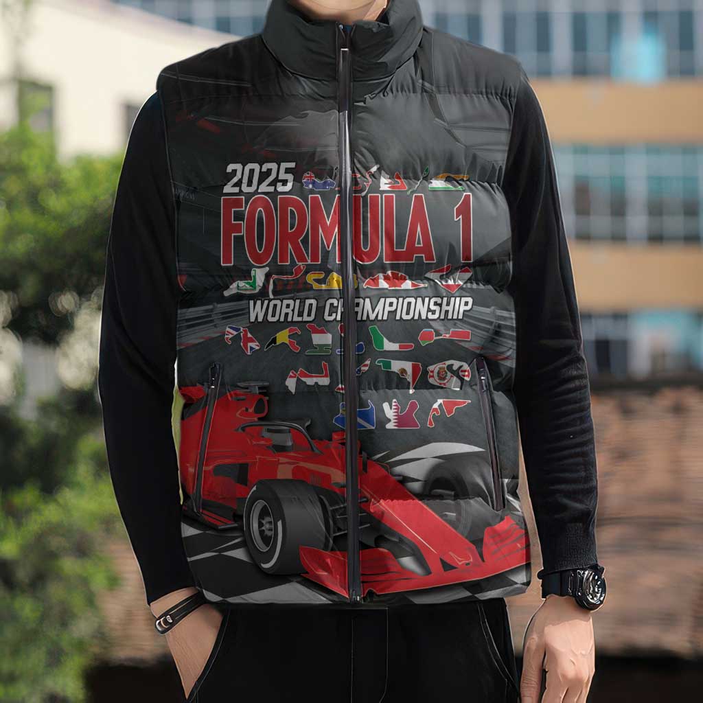 Racing Car 2025 Sleeveless Puffer Jacket GP Circuits Born To Speed - Wonder Print Shop