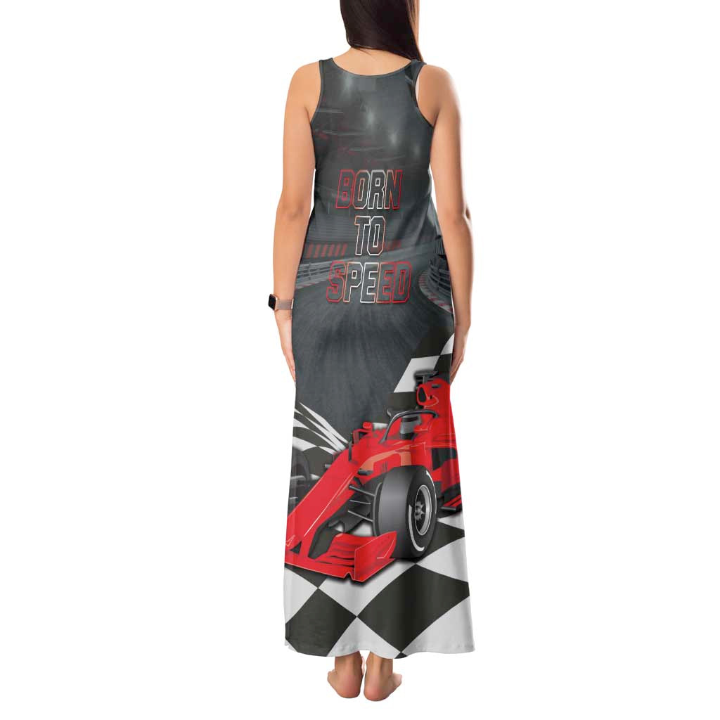 Racing Car 2025 Tank Maxi Dress GP Circuits Born To Speed - Wonder Print Shop