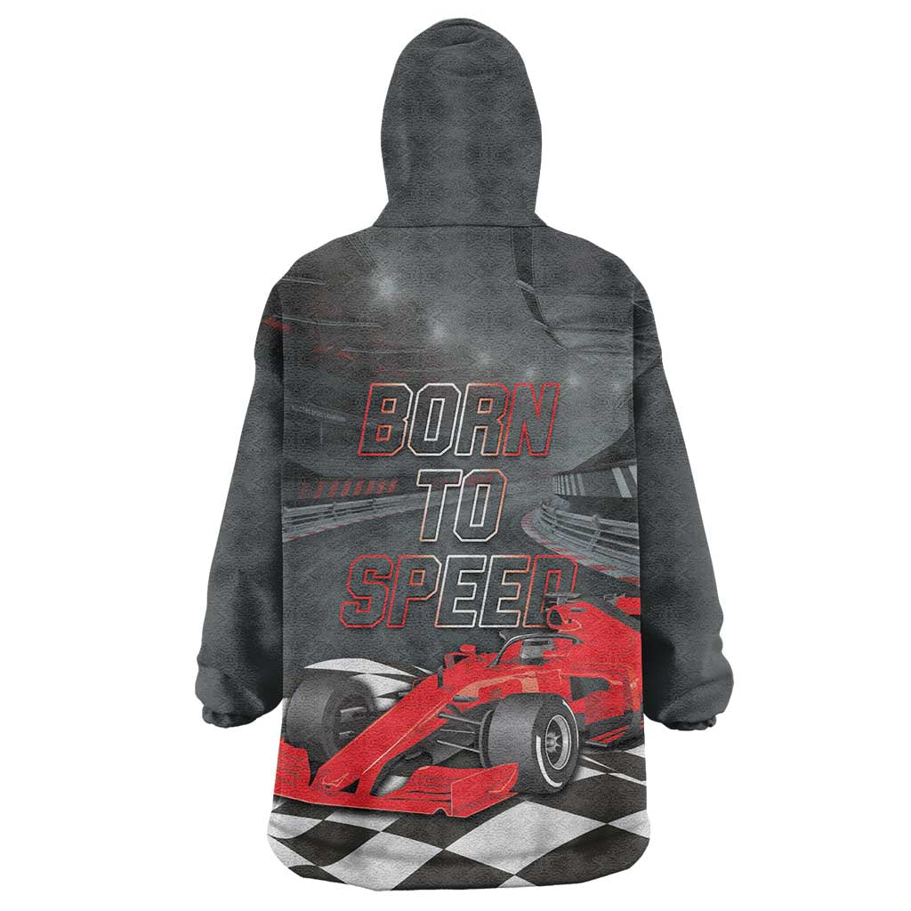 Racing Car 2025 Wearable Blanket Hoodie GP Circuits Born To Speed - Wonder Print Shop