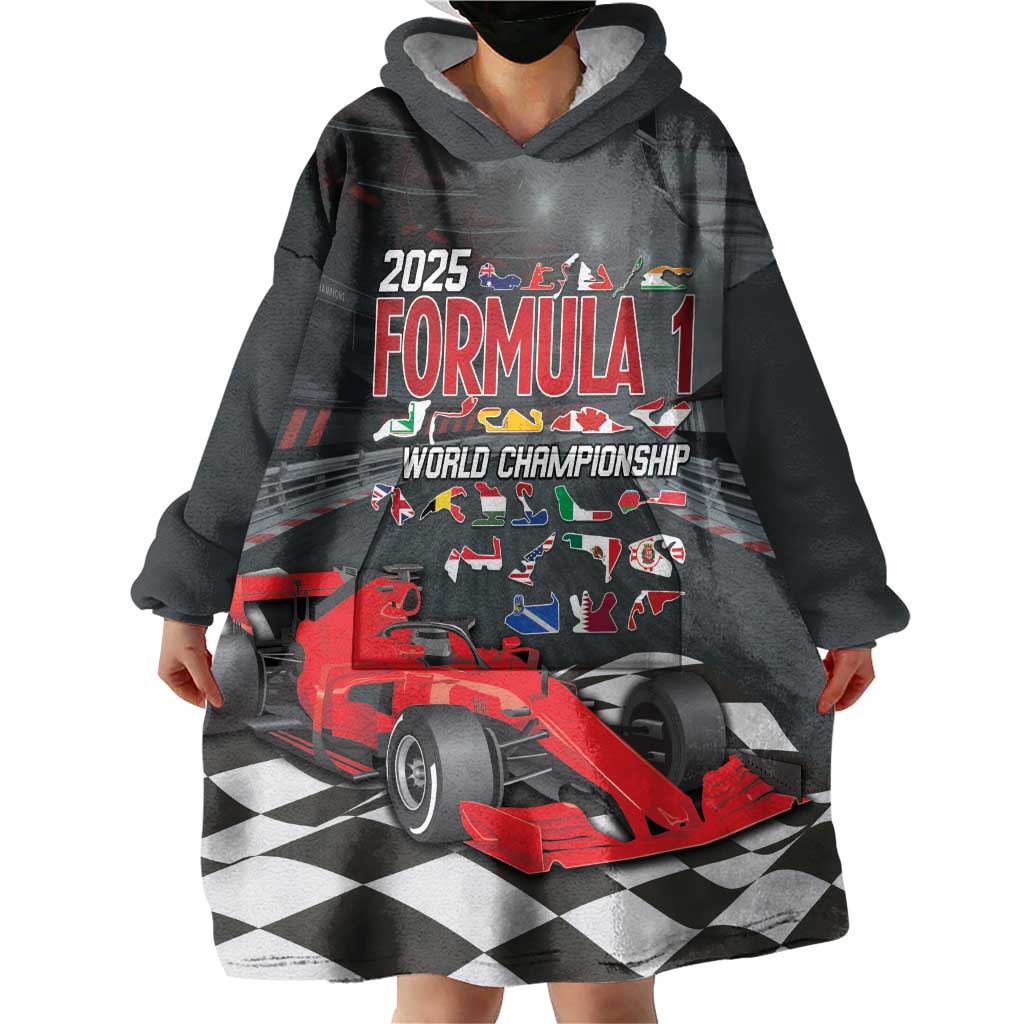 Racing Car 2025 Wearable Blanket Hoodie GP Circuits Born To Speed - Wonder Print Shop