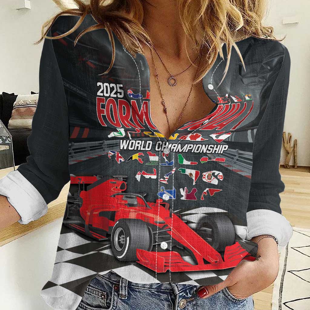Racing Car 2025 Women Casual Shirt GP Circuits Born To Speed - Wonder Print Shop