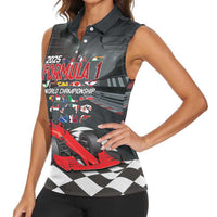 Racing Car 2025 Women Sleeveless Polo Shirt GP Circuits Born To Speed - Wonder Print Shop
