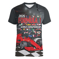 Racing Car 2025 Women V-Neck T-Shirt GP Circuits Born To Speed - Wonder Print Shop