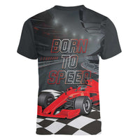 Racing Car 2025 Women V-Neck T-Shirt GP Circuits Born To Speed - Wonder Print Shop