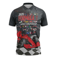 Racing Car 2025 Zipper Polo Shirt GP Circuits Born To Speed - Wonder Print Shop