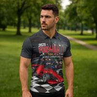 Racing Car 2025 Zipper Polo Shirt GP Circuits Born To Speed - Wonder Print Shop