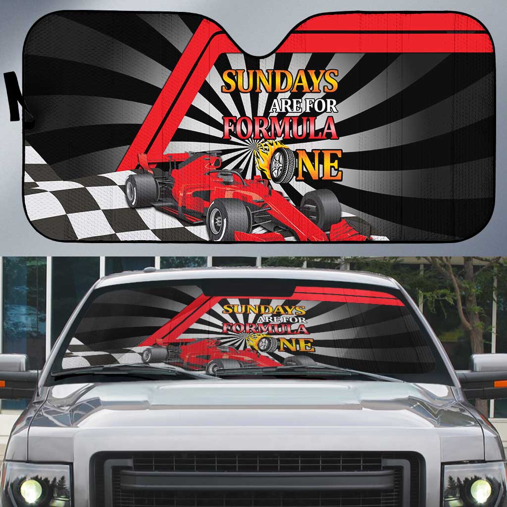Sundays Are For Formula Racing Auto Sun Shade - Wonder Print Shop
