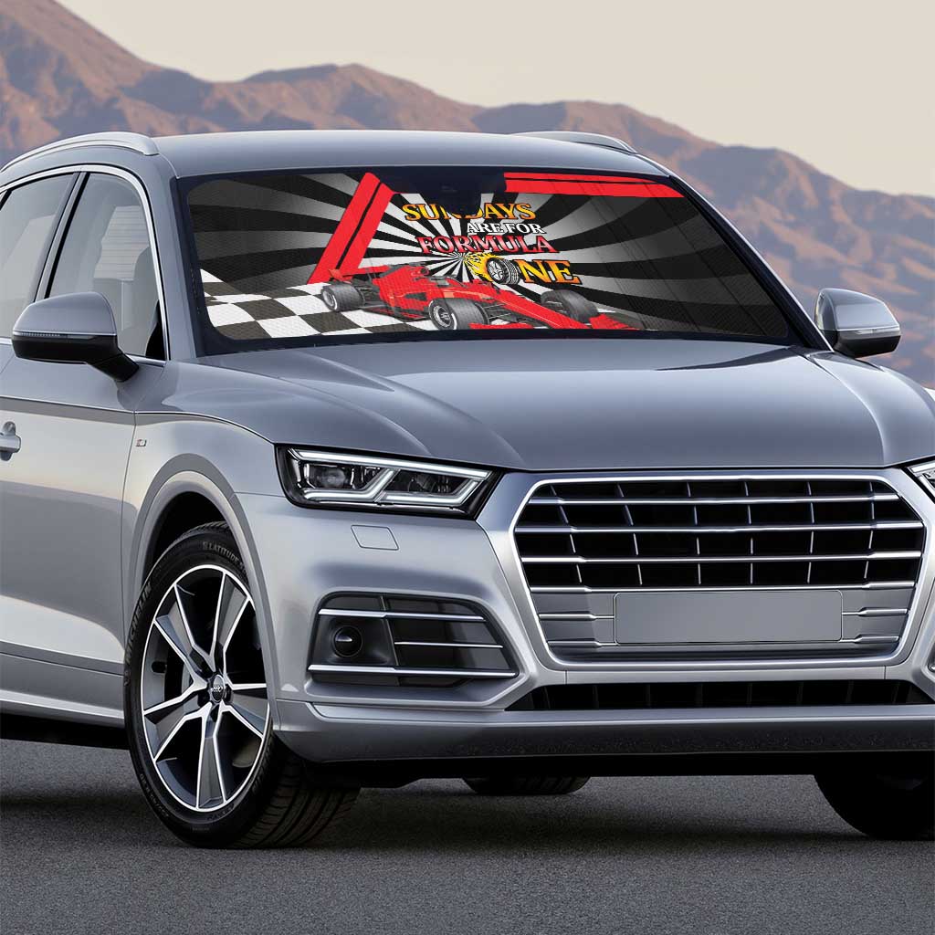 Sundays Are For Formula Racing Auto Sun Shade - Wonder Print Shop