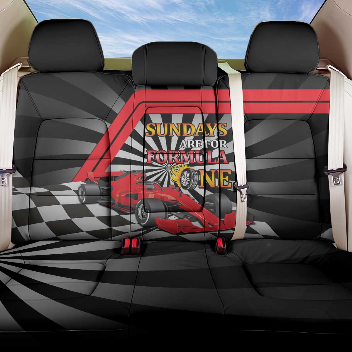 Sundays Are For Formula Racing Back Car Seat Cover - Wonder Print Shop