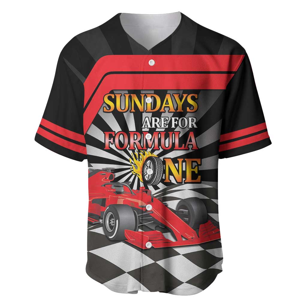 Sundays Are For Formula Racing Baseball Jersey - Wonder Print Shop