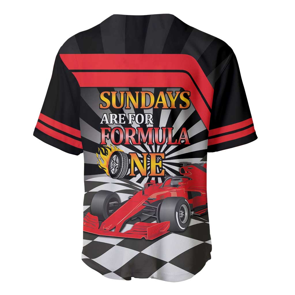 Sundays Are For Formula Racing Baseball Jersey - Wonder Print Shop
