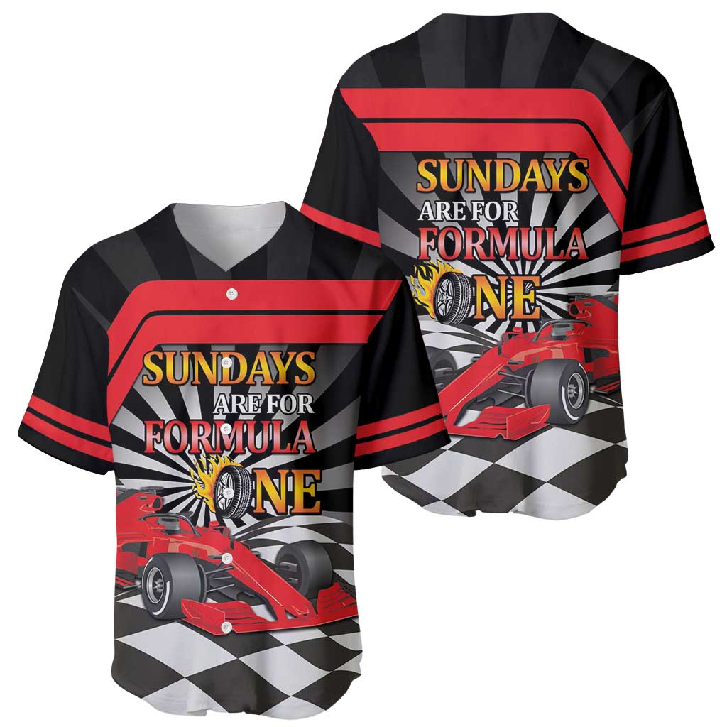 Sundays Are For Formula Racing Baseball Jersey - Wonder Print Shop