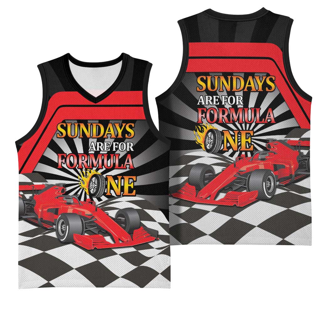 Sundays Are For Formula Racing Basketball Jersey - Wonder Print Shop