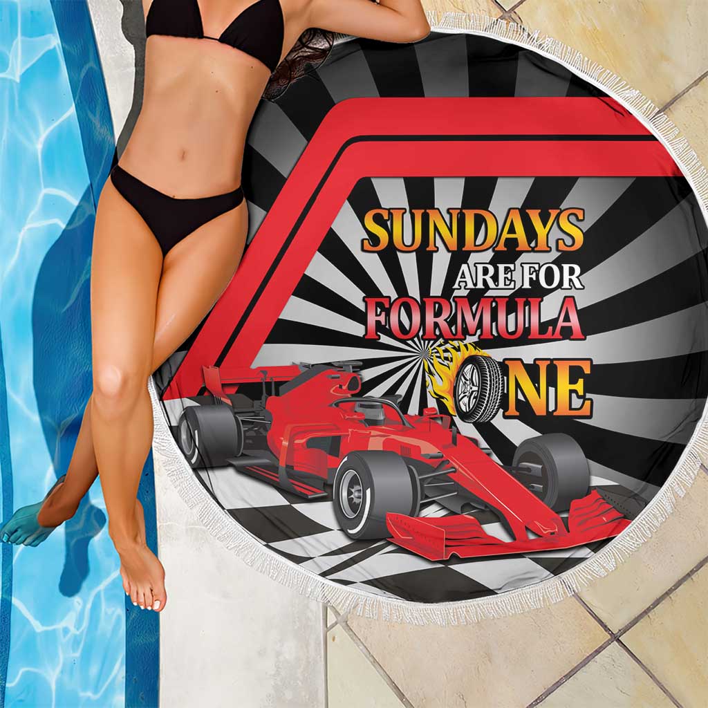 Sundays Are For Formula Racing Beach Blanket - Wonder Print Shop
