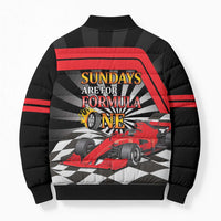 Sundays Are For Formula Racing Bomber Puffer Jacket - Wonder Print Shop
