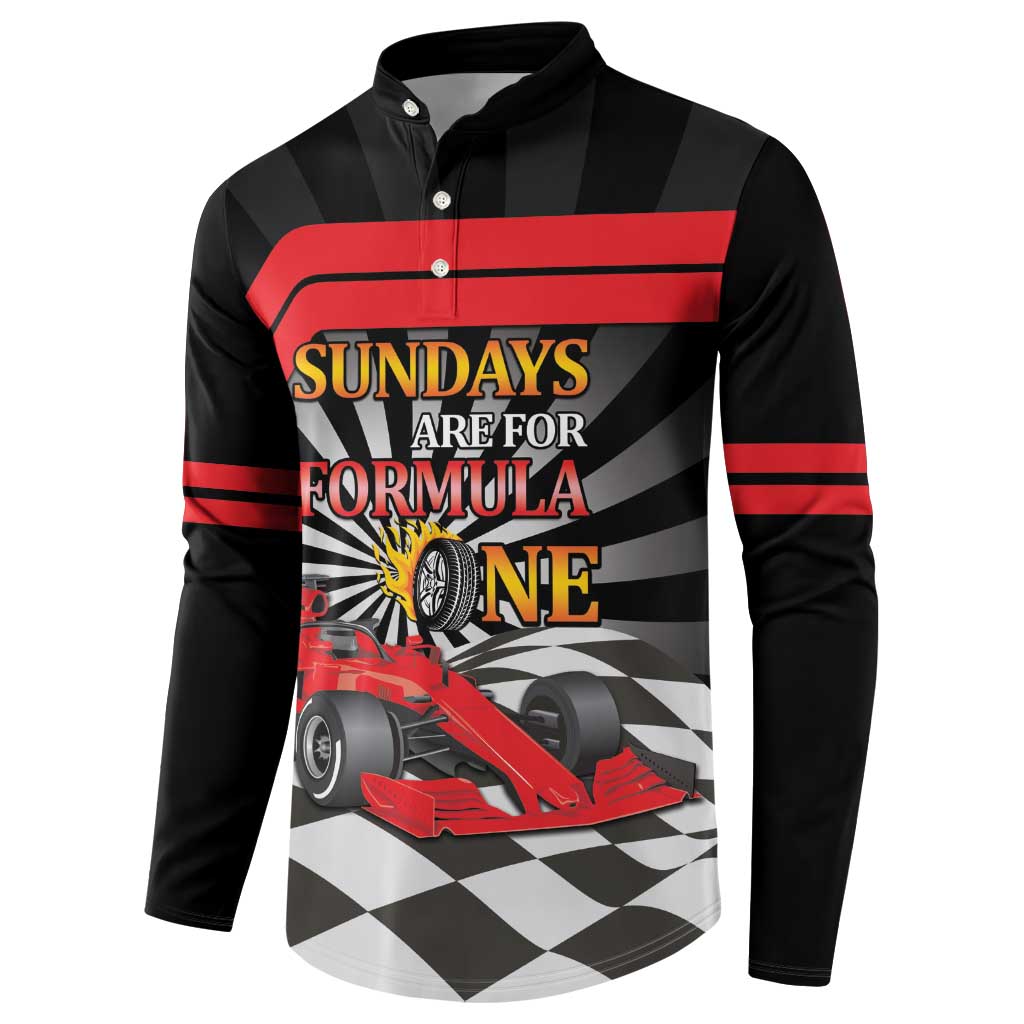 Sundays Are For Formula Racing Button Sweatshirt - Wonder Print Shop