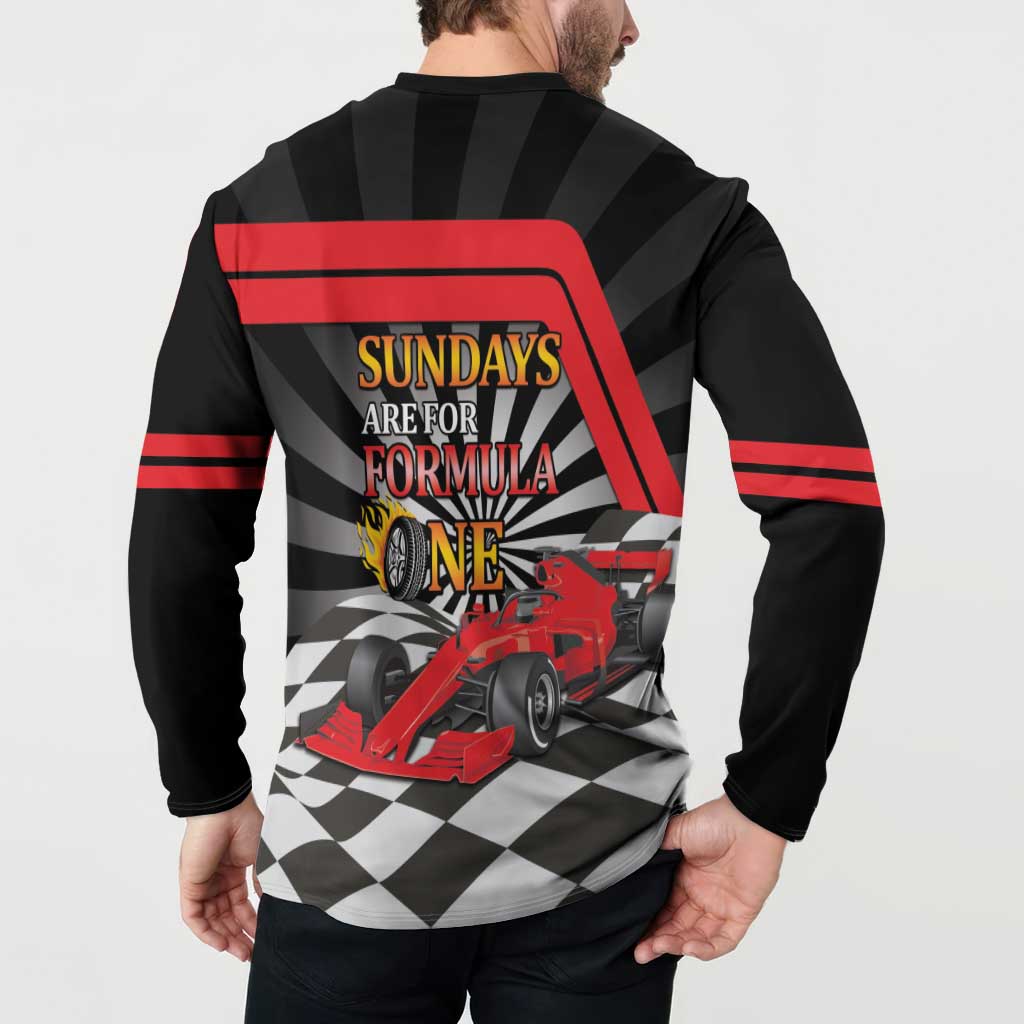 Sundays Are For Formula Racing Button Sweatshirt - Wonder Print Shop