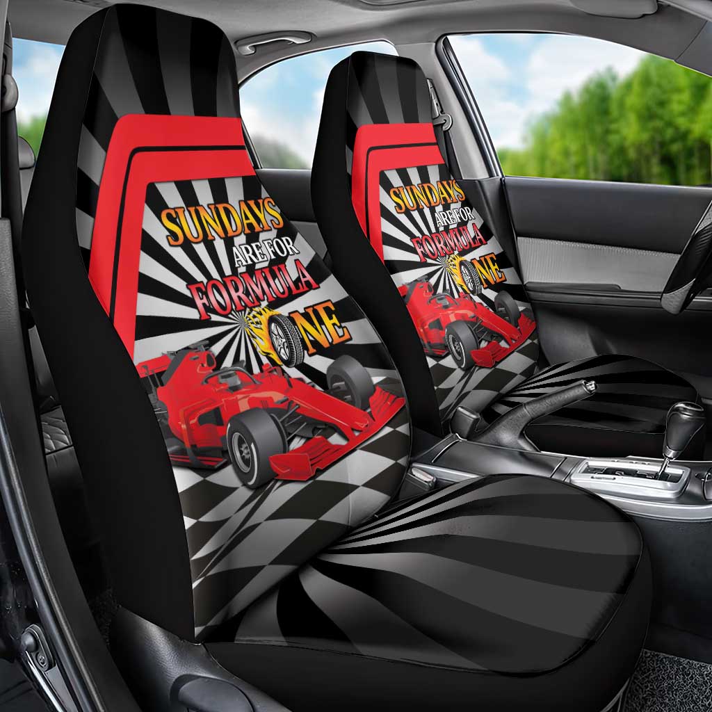 Sundays Are For Formula Racing Car Seat Cover - Wonder Print Shop