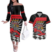 Sundays Are For Formula Racing Couples Matching Off The Shoulder Long Sleeve Dress and Hawaiian Shirt - Wonder Print Shop