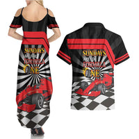 Sundays Are For Formula Racing Couples Matching Summer Maxi Dress and Hawaiian Shirt - Wonder Print Shop