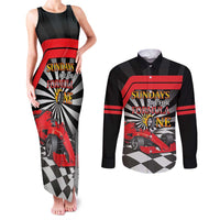 Sundays Are For Formula Racing Couples Matching Tank Maxi Dress and Long Sleeve Button Shirt - Wonder Print Shop
