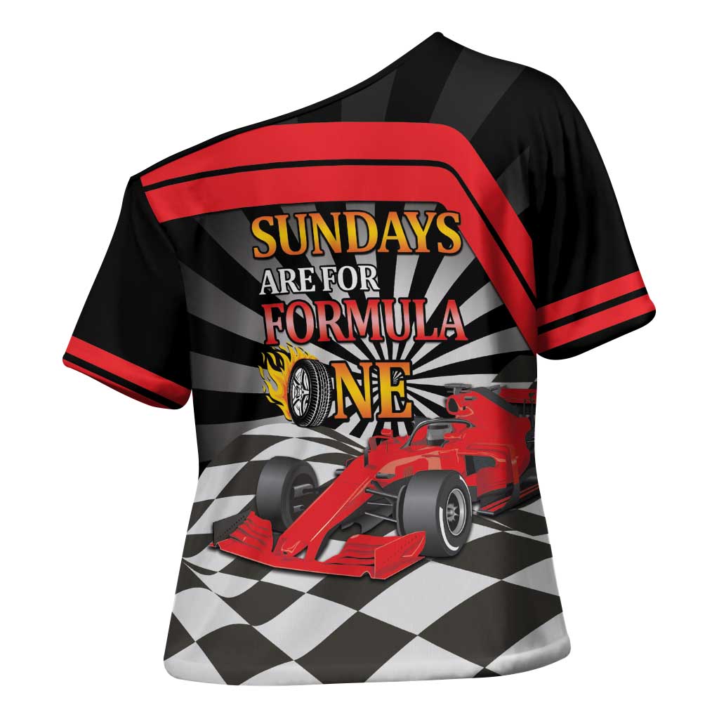 Sundays Are For Formula Racing Cross Shoulder Shirt - Wonder Print Shop