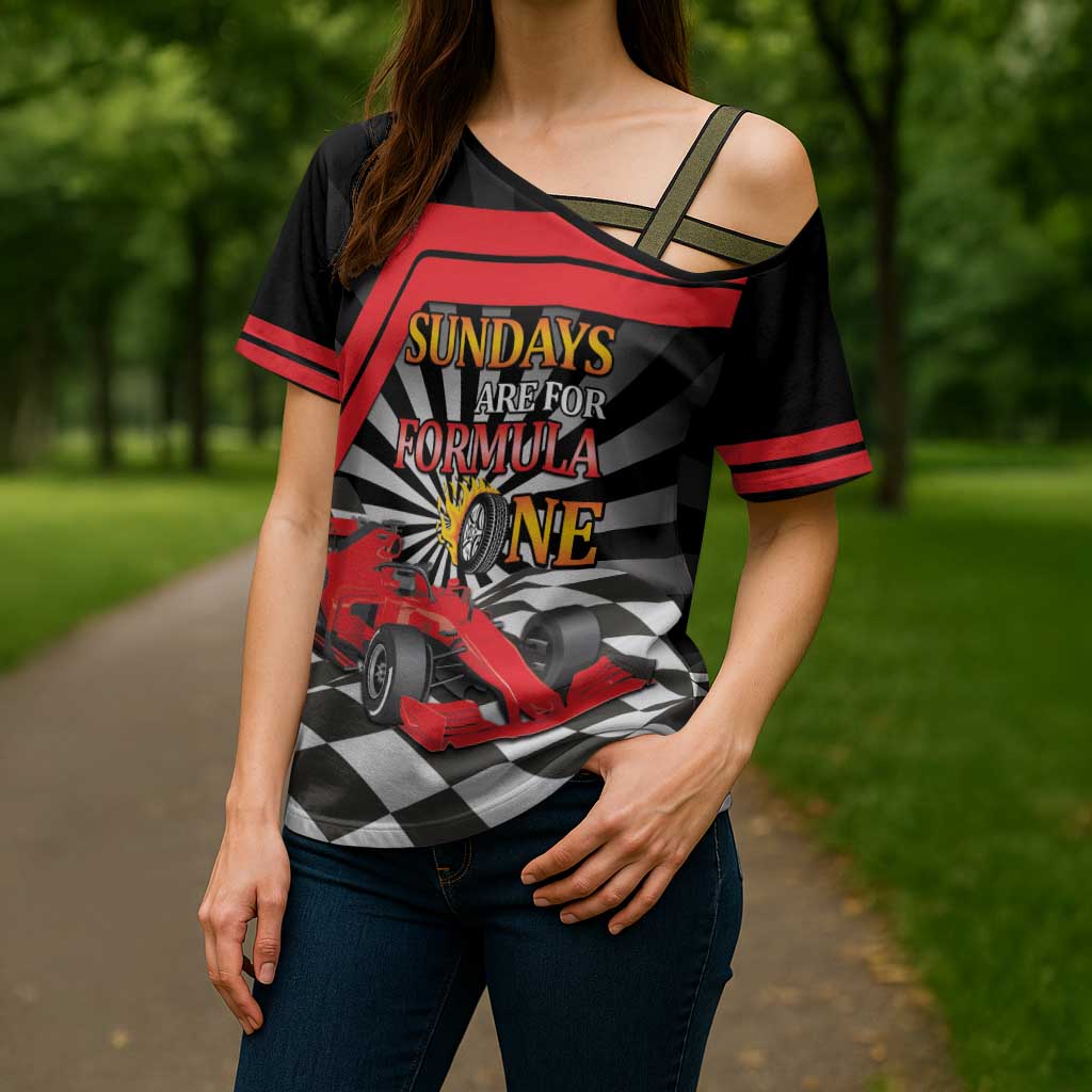Sundays Are For Formula Racing Cross Shoulder Shirt - Wonder Print Shop